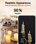 Flameless Votive Candles 12 Pack Battery Operated LED Tea Lights With Warm White Flicker for Realistic Look at Wedding Table