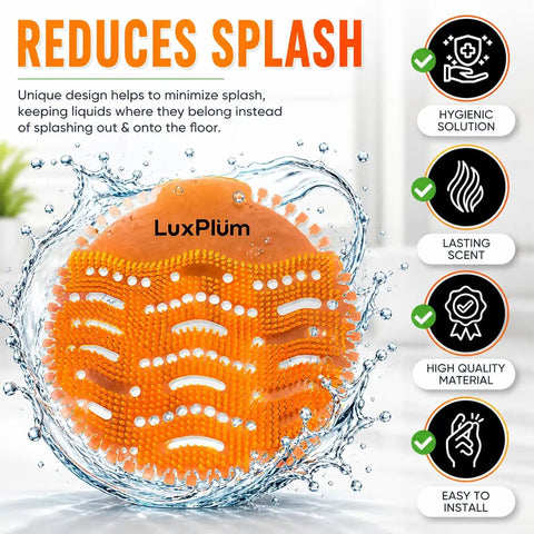 Ten Pack Long Lasting Orange Scent Urinal Screens Deodorizers With Splash Control Tech That Knock Out Nasty Smells product image