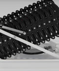 Rock Solid Electric Attic Ladder With Remote Controlled Folding Pull Down Loft Stairs showcasing the motor and spring mechanism.