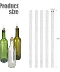 5 Pack Replacement Wicks For Tiki Torches And Oil Lamps Built To Last Premium Long Life Fiberglass Torch Wicks For Durable Burns Bottle Oil Lamp Wicks 25cm 9.85in Outdoors, shown beside green and clear glass bottles