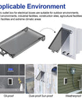 Slick Smoky Clear View Electrical Outlet Box Covers Type 3r Wet Location Enclosure 4 Pack shown in outdoor and indoor settings.
