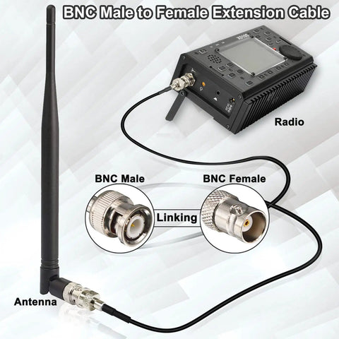 BNC Male to Female Extension Cable 16 Ft RG174 50 Ohm for SDI Video CCTV Systems with radio and antenna connection