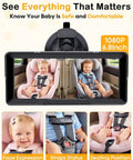 1080P Dual Baby Car Camera With 6.8 Inch Night Vision Monitor And Split Screen For Two-Kid Rides On Daily Drives