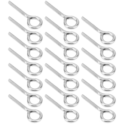 Garage Ready Stainless Steel Eye Nut And Bolt Kit For DIY Projects M4 Size 20 Pieces Eye Nuts And Bolts For Fastening And Suspension Handy Hardware Set For Home Workshop And Industrial Use, 20 stainless steel eye bolts