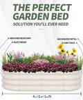 Galvanized Raised Garden Bed Kit For Outdoor Use Metal Planter Boxes 4x2x1 ft Weatherproof Raised Beds For Veggies And Flowers