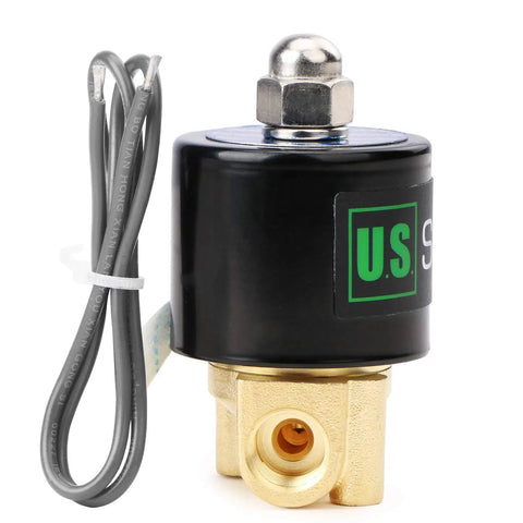 Brass Electric Solenoid Valve 24VDC Normally Closed With Viton Seals, Quarter Inch Inlet, Heavy Duty Industrial Grade