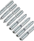 Heavy Duty 32Pcs Double Ended Hanger Bolts M8x50mm Self-Tapping Zinc Plated Carbon Steel For Furniture Hidden Wood Joint Screws