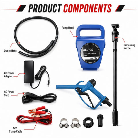 Nakkaa Versatile Electric Barrel Pump For 55 Gallon Drums With Dual 120V Ac And 12V Dc Power Options Perfect For Moving Def Diesel Water Kerosene And Other Fluids Efficiently In Garage Or Shop Settings