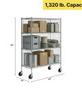 Heavy Duty Chrome Wire Mesh Rolling Security Cage Rock Solid Mobile Storage Locker NSF Certified 48X18X70 Inch with products