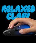 Hand demonstrating relaxed claw grip on Lock In With This CrazyLight Wireless Gaming Mouse Featherlight 37 Gram Mini Shape.