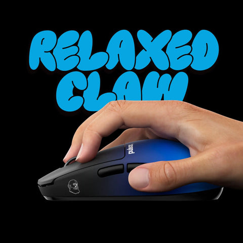 Hand demonstrating relaxed claw grip on Lock In With This CrazyLight Wireless Gaming Mouse Featherlight 37 Gram Mini Shape.