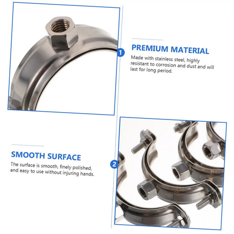 Adjustable Stainless Steel Water Pipe Clamp Brackets Set for 20 to 200mm pipes showing premium material and smooth surface