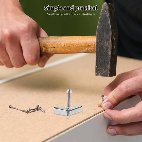 Using a hammer with Heavy Duty Toggle Bolts Kit With Galvanized Iron Wing Nuts And Twenty Four Screws For Drywall Anchors