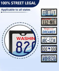 Full Real Carbon Fiber License Plate Frame For Cars Two Hole Auto Tag Holder displaying multiple state license plates.