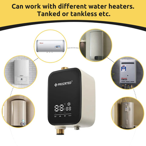 Straight Up Instant Hot Water Recirculating Pump Kit With Built In Digital Thermostat And Timer Under Sink System Kills Cold Showers Smart Plumbing Upgrade compatible with tanked and tankless water heaters.