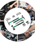9-Piece Body Repair Hammer And Dolly Set With Storage Case For Car Dent Removal, Panel Shaping, And Fender Repair, tools displayed