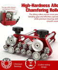 High-hardness alloy chamfering roller with premium bearings and labor-saving design, detailed view showing 0.7mm gap.