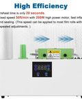 Straight Up Heavy Duty Air Cushion Maker Slick Self Sealing Packer With Thirty Feet Per Minute Inflation And Included One Hundred Sixty Four Foot Film Roll For Daily Shipping Hustles, showing control panel and inflation process.