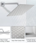 Brushed Nickel Shower System With 10 Inch Shower Head And Handheld, Includes Rough-In Valve And Trim Kit, Easy No Fuss Install