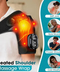 Person using Cordless Shoulder Heating Pad With Massage For Frozen Shoulder And Rotator Cuff Pain Relief, 5000mAh battery