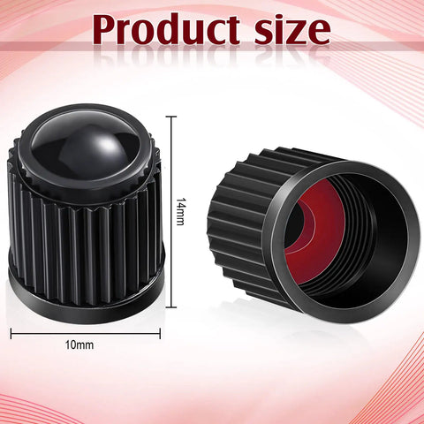 Close-up of Ride Ready 20 Pack Tire Valve Stem Caps Universal Plastic Dustproof Waterproof Covers showing product size.