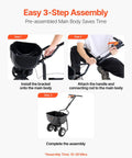 Assembly instructions for Walk Behind Broadcast Spreader For Lawn And Garden, 60 lb capacity, showing steps to complete setup.