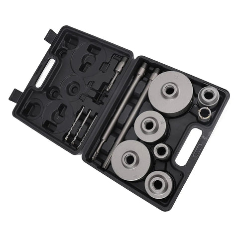 Keenso Heavy Duty Concrete Hole Saw Kit 30 To 100 Mm Premium Tungsten Steel Drill Bit Set For HVAC Installation That Last A Lifetime And Cuts Like A Dream Without Breaking The Bank, case open