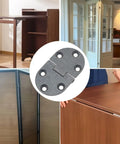 Rock Solid Zinc Alloy Flat Fold Table Hinges 2 Pack Smooth Flip Top Furniture Hardware in use with flat fold table and doors.