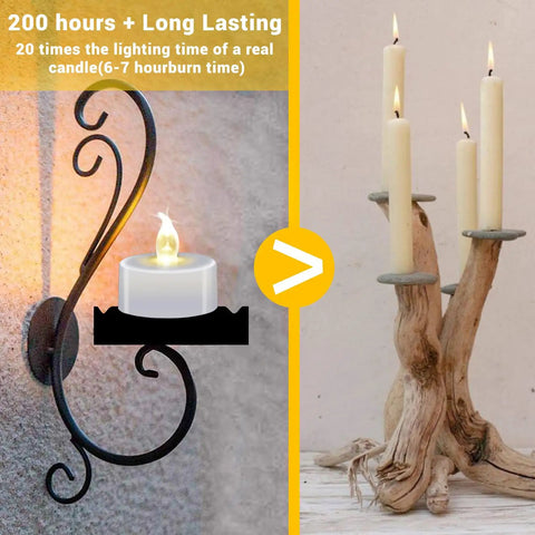 LED Tea Lights With Batteries 24 Pack For Romantic Evenings And Home Decor Long Lasting Flameless Candles comparison image
