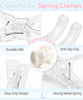 Top Notch Balloon Arch Kit With 10 Clear Spring Clamps And Everything You Need Plus 100 Long Balloons, Tape Strip, And Adhesive Dots For Epic Party Decor Make Your Next Bash A Total Banger. Clear ABS spring clamps with metal spring and anti-slip grip