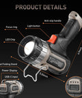 Compact Rechargeable Spotlight With Adjustable Focus And Stand, 2700 Foot Range, Three Light Modes, USB-C input detail