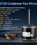 Heavy Duty Condenser Fan Motor Quarter Horsepower 1075 RPM 208 To 230 Volt One Point Eight Amp 48Y Frame HVAC Outdoor Cooling Unit