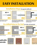 Installation steps illustration from Self Drilling Screws And Drywall Anchors Kit with applicable materials like drywall and wood shown.