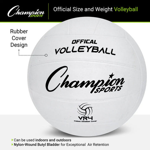 Rubber Volleyball Official Size For Indoor And Outdoor Play Durable Regulation Ball For Beginners To Pros Premium White