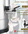 Close-up view of a 100 Cup Coffee Urn For Large Events And Catering, Industrial Coffee Dispenser with stainless steel spout.