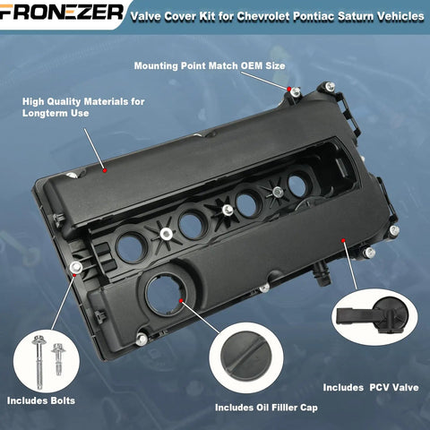 Valve Cover Kit With Gaskets Bolts And Oil Filler Cap For Chevy Cruze Sonic Trax Aveo Saturn Astra Pontiac G3 1.6L 1.8L Replacement Part Numbers 55558673 55564395 264920.