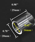Transparent cup with dimensions for Number 10 Cup And O Ring Set For WP 17 18 26 And WP 9 20 TIG Welding Torches 15 Piece Replacement Kit.