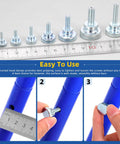 Dang Good Grip Smooth Rolling Knurled Thumb Screws M3 M4 M5 M6 M8 displayed with ruler, showcasing various sizes and easy use for electronics repair.
