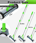Wheeled Thatch Rake For Lawns, 15.28 Inch Steel Dethatcher With Adjustable 0 To 15 Degree Angle And 62.99 Inch Handle, Heavy Duty Yard Tool