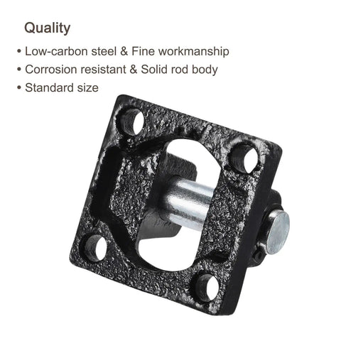 Two Pack Pneumatic Air Cylinder Rod Pivot Clevis Mounting Bracket For Rear Mounting, 45x45x30mm, 35mm Hole Spacing, Black Low-Carbon Steel, Durable Wear-Resistant Industrial Automation Part, rear view