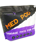 Front view of New Improved EMS EMT Bandage And Gauze Refill Kit For First Responders with trauma pads and guide