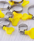 50 Pcs Heavy Duty Stainless Steel T Bolt Hose Clamp Kit For Auto Water Gas Exhaust Durable Adjustable Pipe Clamp Set Sealing Fix It Up, yellow handles