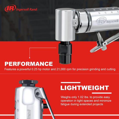 Ingersoll Rand 301B air die grinder, right-angle, aluminum housing, 1/4 chuck