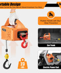 Heavy Duty 440 Lbs Portable Electric Hoist Winch With 110V Wireless Remote Control and Manual Lever Operation showing portable design