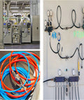 Heavy Duty Flexible Compressor Air Hose, Built Tough Pneumatic Tubing, 328 Foot Polyurethane Line on display with gauges and connectors.