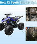 Beefed Up 3 Bolt ATV Starter Motor Kit For 50cc To 125cc Chinese 4 Stroke Quad Go Kart And Dirt Bike showing installation close-up