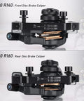 Heavy Duty Mechanical Disc Brake Kit With Dual Piston Calipers And 160 Mm Rotors front and rear calipers with details.