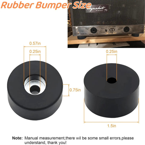 Dimensions of 4 Pack Rubber Feet For Air Compressors Anti Vibration Isolator Mounts Replacement Durable Heavy Duty Pads For Briggs Stratton 192310GS Coleman Powermate Sanborn 094 0026 E106661 Husky Fini D091007 RH 1606 8 A Generators And Pressure Washers displayed.