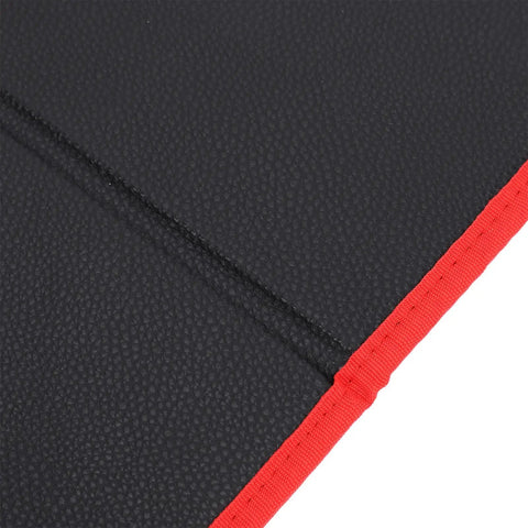Magnetic Tool Mat With 40 Lb Holding Power Flexible Foldable Parts Tray PVC Coated For Auto Repair Shop Garage Organization 9.6x11 Inch Keeps Screws Bolts And Tools From Slipping close-up black PVC coating with red edge