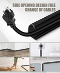 Super Sleek Silicone Wall Cable Track With Side Access Lid For Heavy Duty Wire Clutter Zero Sweat Peel Stick Mount For Living Room Entertainment Center directly showing flexible cable track with side opening for easy cable changes.
